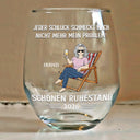 Gift For Men,Gift For Women,Retirement,Gifts For Colleagues,Gift For Yourself,Gift For Grandparents,Anniversary - Jeder Schluck Schmeckt Nach Nicht Mehr Mein Problem Ruhestand - Personalisierte Weingläser Ohne Stiel