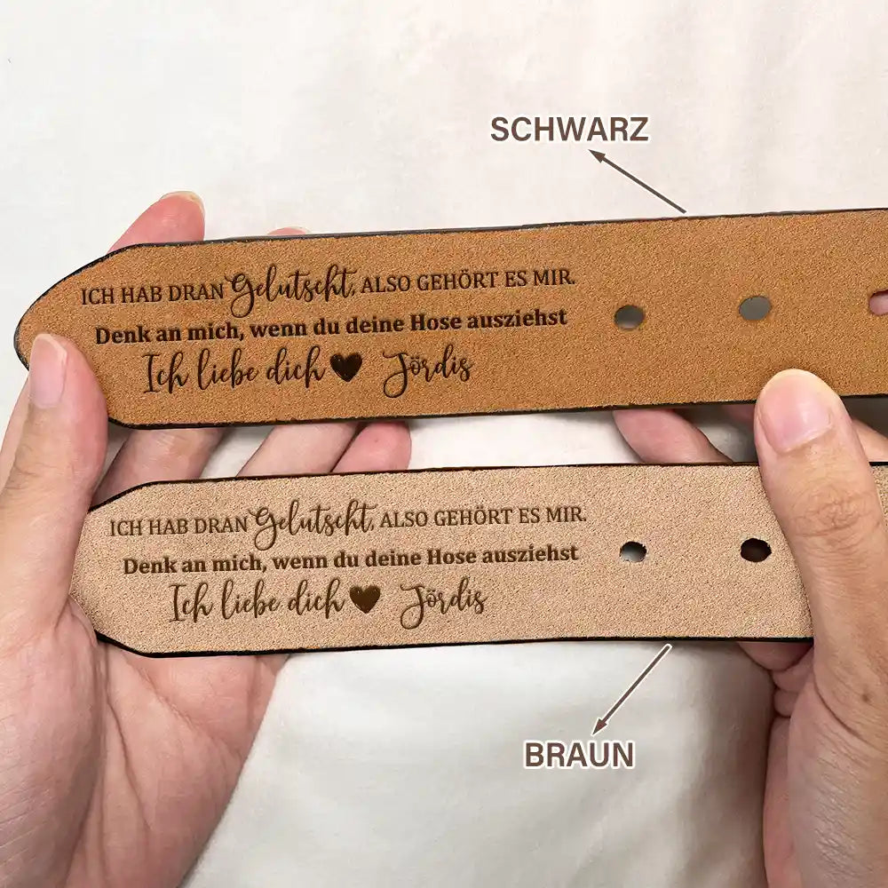 Gift For Husband,Gift For Boyfriend,Gift For Men,Gift For Couples - Ich Habe Es Abgeleckt Also Gehört Es Mir - Personalisierter Ledergürtel Mit Gravur