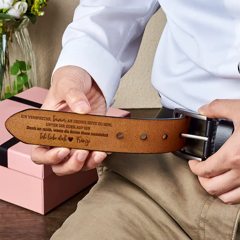 Gift For Husband,Gift For Boyfriend,Gift For Men,Gift For Couples - Ich Habe Es Abgeleckt Also Gehört Es Mir - Personalisierter Ledergürtel Mit Gravur