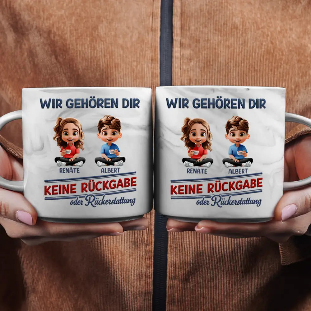 Parents,Gift For Grandparents,Gift For Grandpa,Gift For Grandma,Gift For Father,Gift For Mother - Wir Gehören Dir Keine Rückgabe Oder Rückerstattung - Personalisierte Marmor-Tasse