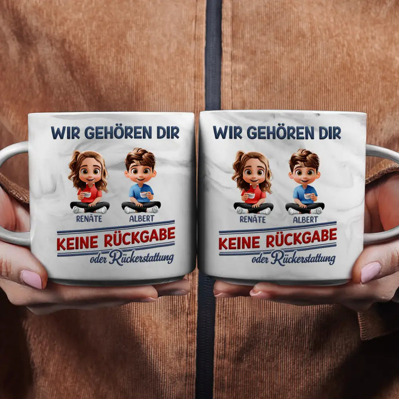 Parents,Gift For Grandparents,Gift For Grandpa,Gift For Grandma,Gift For Father,Gift For Mother - Wir Gehören Dir Keine Rückgabe Oder Rückerstattung - Personalisierte Marmor-Tasse