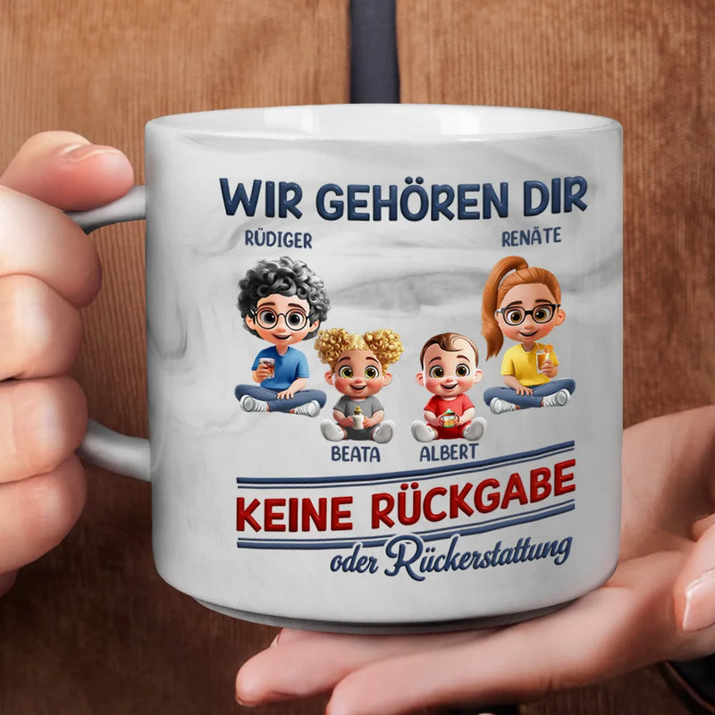 Parents,Gift For Grandparents,Gift For Grandpa,Gift For Grandma,Gift For Father,Gift For Mother - Wir Gehören Dir Keine Rückgabe Oder Rückerstattung - Personalisierte Marmor-Tasse