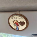 Gift For Boyfriend,Gift For Wife,Gift For Husband,Gift For Couples,Gift For Girlfriend,Gift For Women,Gift For Men,Anniversary - Fahr Vorsichtig Ich Liebe Dich Küssendes Paar - Personalisierter Individuell Geformter Auto-Sonnenblende-Clip