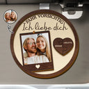 Gift For Couples,Gift For Husband,Gift For Wife,Gift For Boyfriend,Gift For Girlfriend,Gift For Men,Gift For Women,Anniversary - Eigenes Foto Fahr Vorsichtig Ich Liebe Dich Küssendes Paar - Personalisierter Individuell Geformter Auto-Sonnenblende-Clip