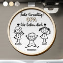 Gift For Father,Gift For Grandpa,Gift For Grandparents - Fahr Vorsichtig Opa Papa Strichmännchen-Kinder - Personalisierter Individuell Geformter Auto-Sonnenblende-Clip