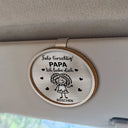 Gift For Father,Gift For Grandpa,Gift For Grandparents - Fahr Vorsichtig Opa Papa Strichmännchen-Kinder - Personalisierter Individuell Geformter Auto-Sonnenblende-Clip