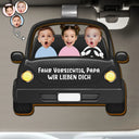 Gift For Father, Gift For Grandpa, Dad - Children - Eigenes Foto Fahr Vorsichtig Papa Lustige Kinder - Personalisierter Individuell Geformter Auto-Sonnenblende-Clip