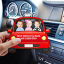 Gift For Father, Gift For Grandpa, Dad - Children - Eigenes Foto Fahr Vorsichtig Papa Lustige Kinder - Personalisierter Individuell Geformter Auto-Sonnenblende-Clip