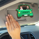 Gift For Father, Gift For Grandpa, Dad - Children - Eigenes Foto Fahr Vorsichtig Papa Lustige Kinder - Personalisierter Individuell Geformter Auto-Sonnenblende-Clip