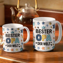 Gift For Father - Eigenes Foto Bester Papa Opa Der Welt Mit 3D-Puffy-Effekt - Personalisierte Weiße Tasse Mit Rundumdruck