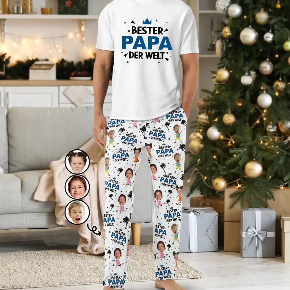 Eigenes Foto Bester Papa Opa Der Welt - Personalisiertes Loungewear-Set