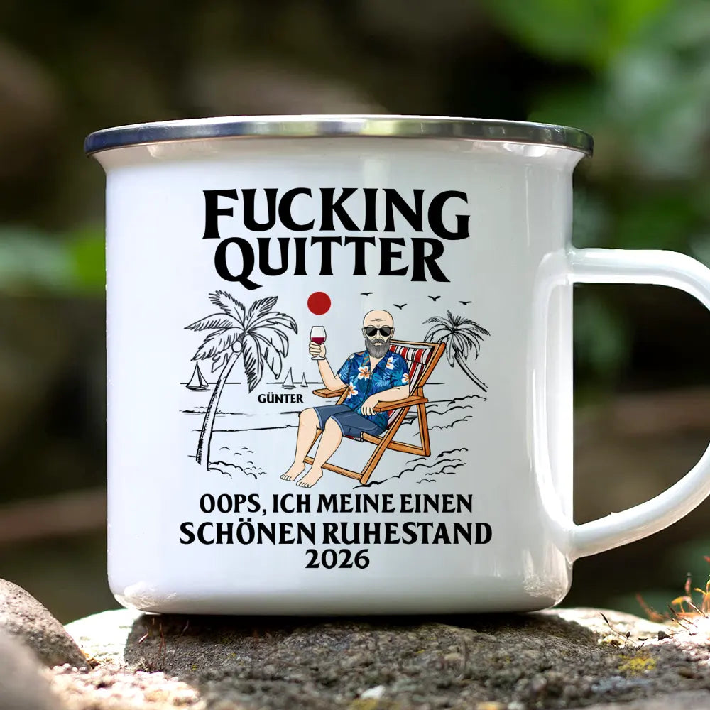 Oops Ich Meine Einen Schönen Ruhestand - Personalisierte Emailletasse