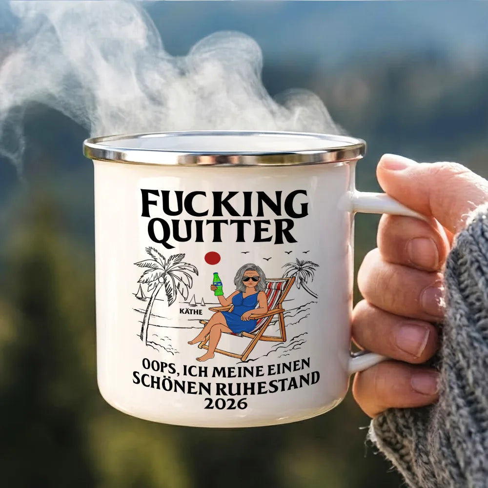 Gift For Father, Retirement - Oops Ich Meine Einen Schönen Ruhestand - Personalisierte Emailletasse