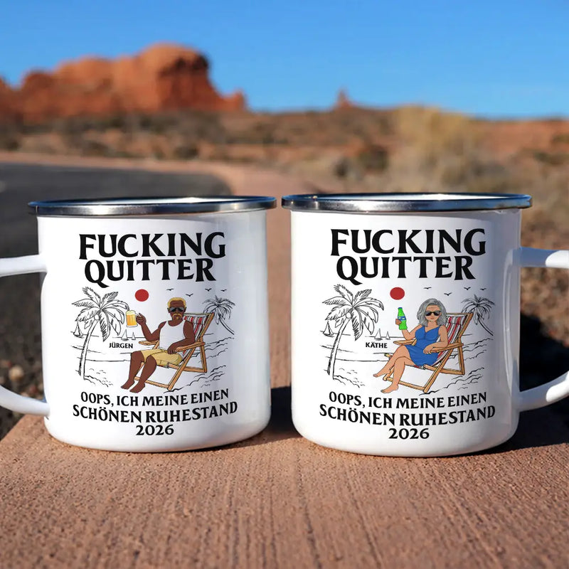 Gift For Father, Retirement - Oops Ich Meine Einen Schönen Ruhestand - Personalisierte Emailletasse
