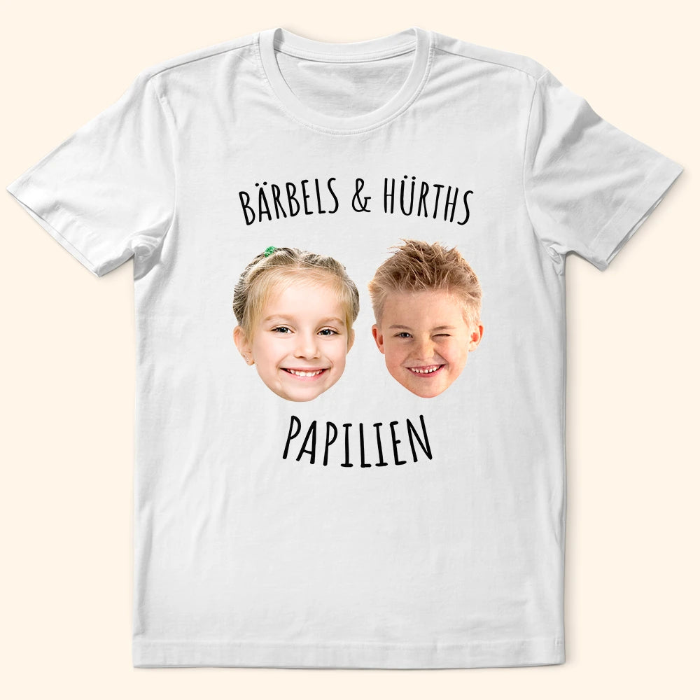 Gift For Father - Eigenes Foto Babygesicht Kindergesicht Dieser Papa Gehört Zu - Personalisiertes T Shirt