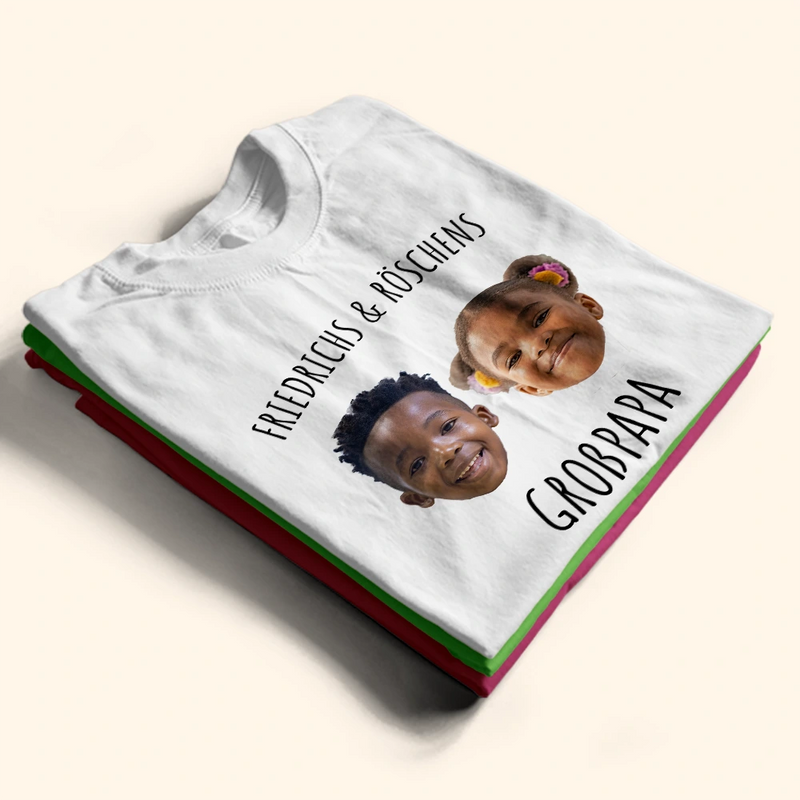 Gift For Father - Eigenes Foto Babygesicht Kindergesicht Dieser Papa Gehört Zu - Personalisiertes T Shirt