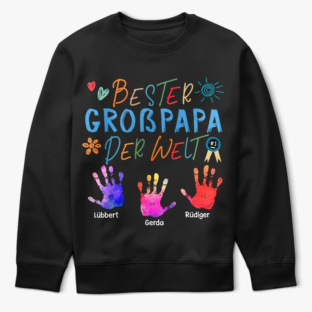 Gift For Grandpa - Bester Opa Der Welt - Personalisiertes T Shirt