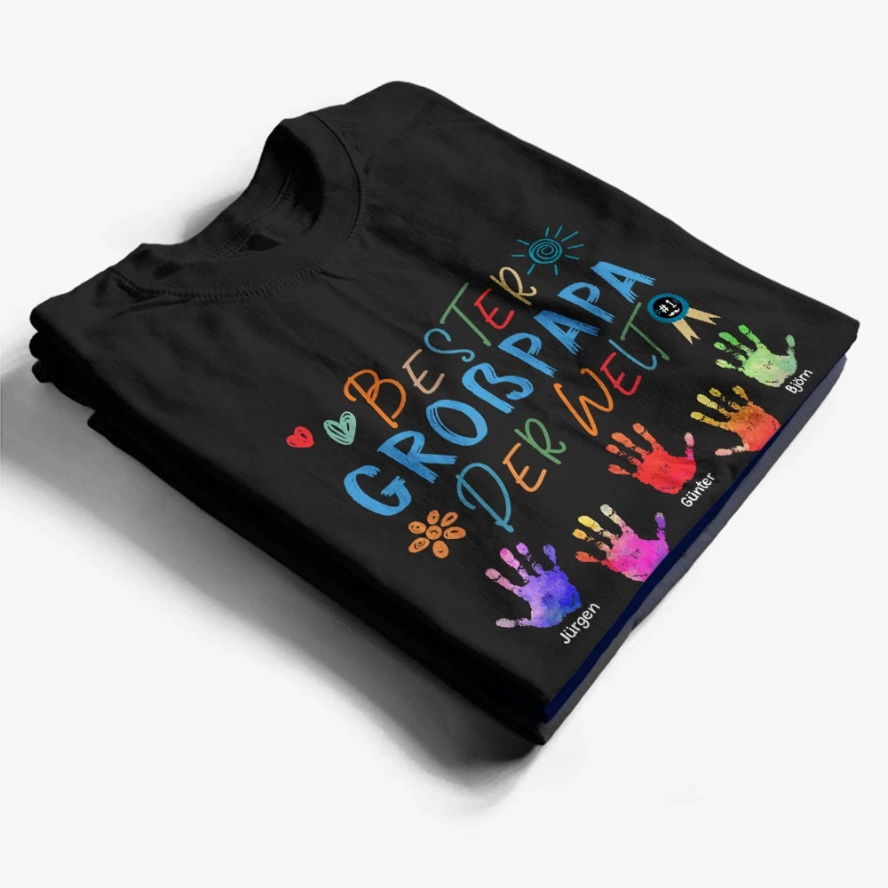 Gift For Grandpa - Bester Opa Der Welt - Personalisiertes T Shirt