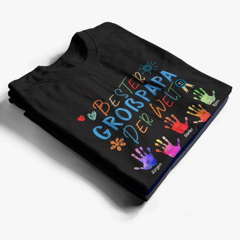 Gift For Grandpa - Bester Opa Der Welt - Personalisiertes T Shirt