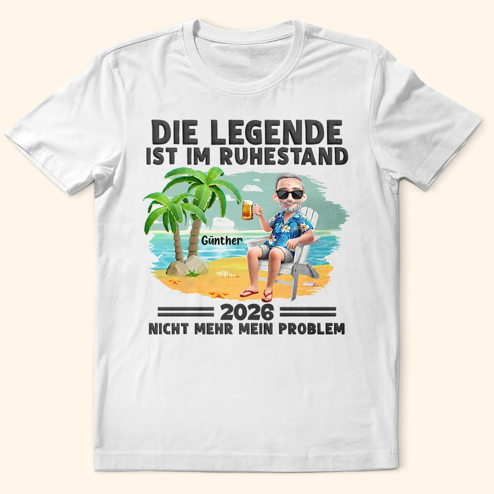 Karton Die Legende Ist Im Ruhestand - Personalisiertes T Shirt