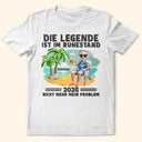 Gift For Father, Retirement - Karton Die Legende Ist Im Ruhestand - Personalisiertes T Shirt