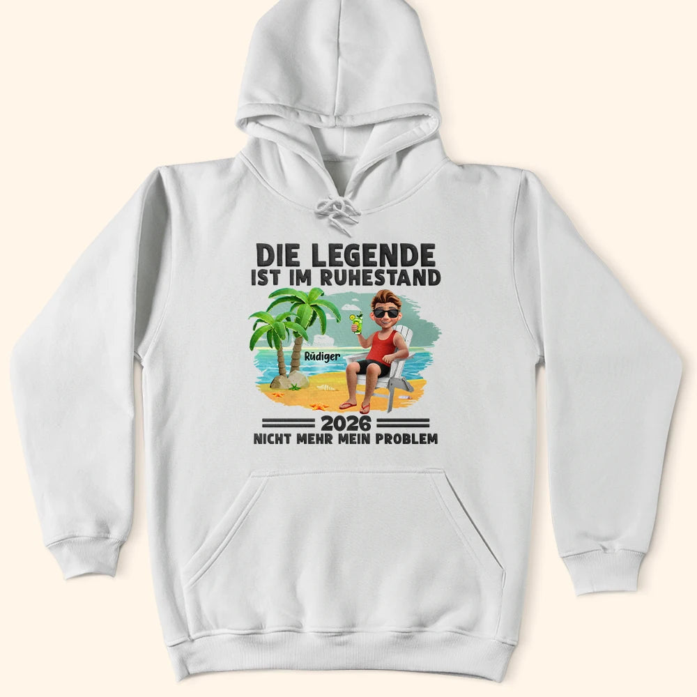 Gift For Father, Retirement - Karton Die Legende Ist Im Ruhestand - Personalisiertes T Shirt