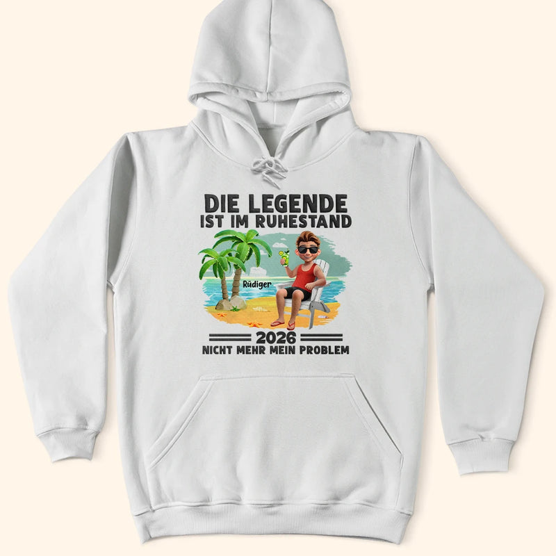 Gift For Father, Retirement - Karton Die Legende Ist Im Ruhestand - Personalisiertes T Shirt
