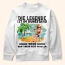 Gift For Father, Retirement - Karton Die Legende Ist Im Ruhestand - Personalisiertes T Shirt