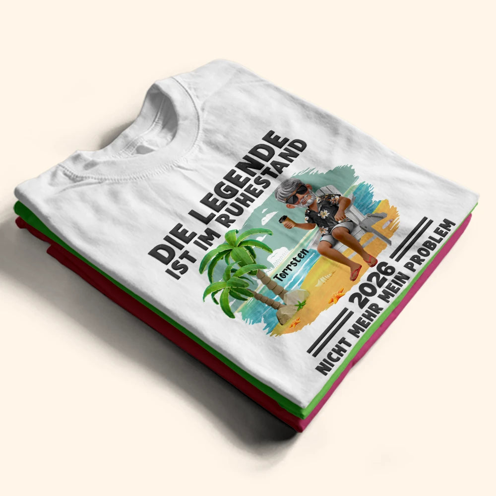 Gift For Father, Retirement - Karton Die Legende Ist Im Ruhestand - Personalisiertes T Shirt