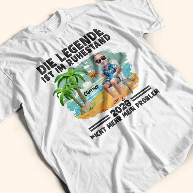Gift For Father, Retirement - Karton Die Legende Ist Im Ruhestand - Personalisiertes T Shirt