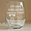 Gift For Father - Für Papa Mama Von Den Gründen Warum Du Trinkst - Personalisierte Weingläser Ohne Stiel