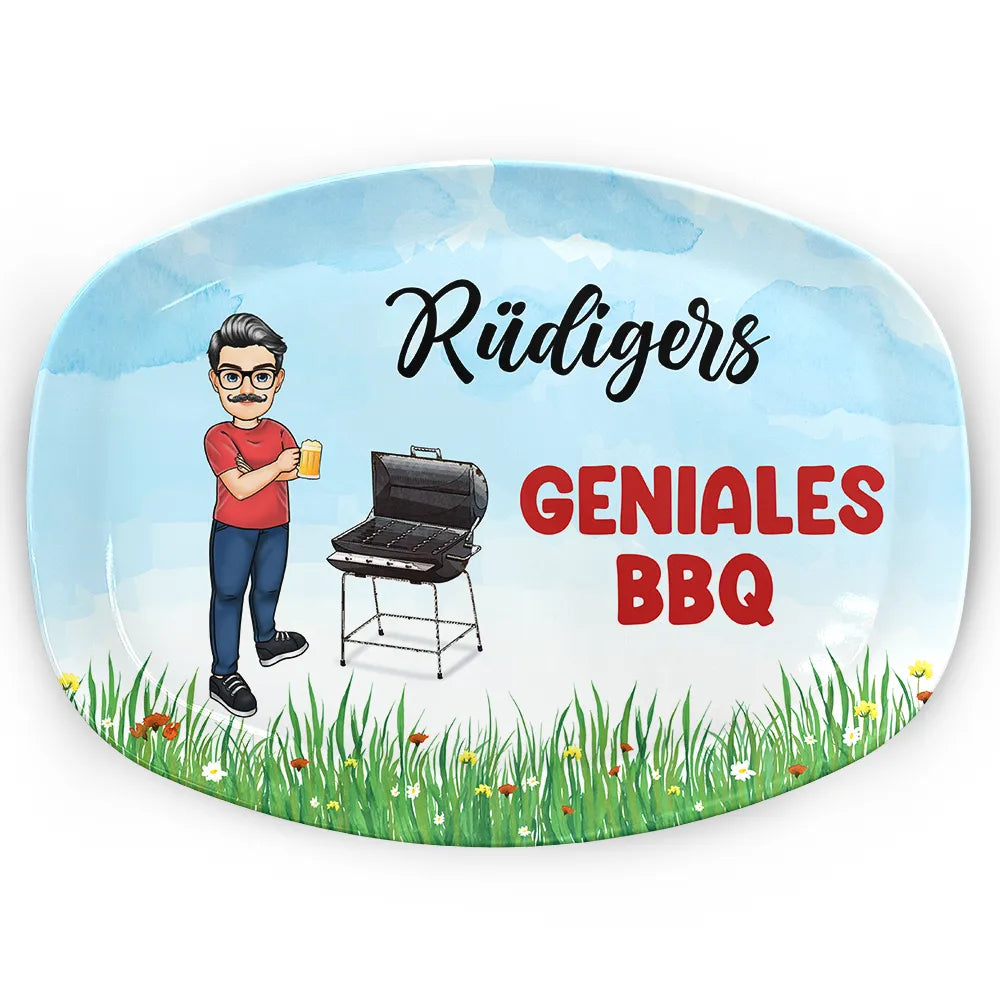 Gift For Father, Grilling - Geniales BBQ Geschenk Für Männer - Personalisierte Platte