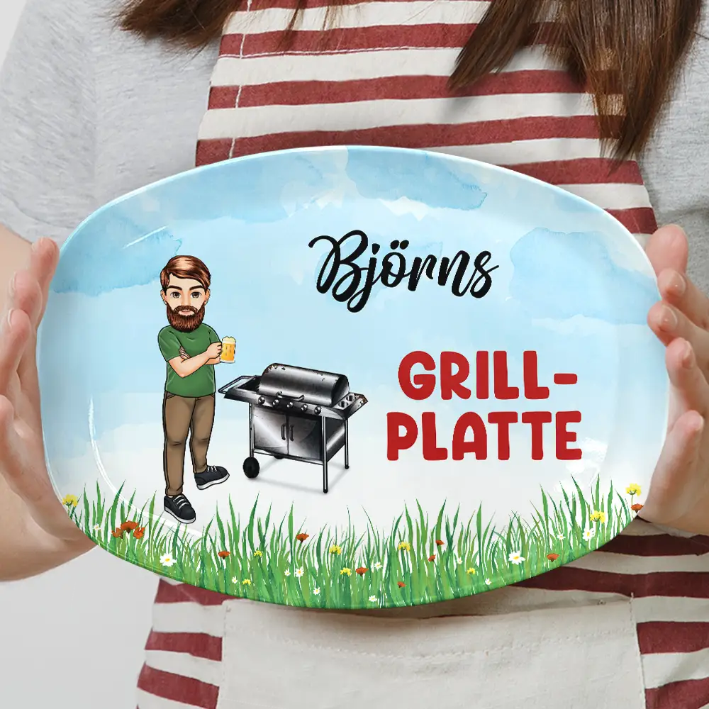 Gift For Father, Grilling - Geniales BBQ Geschenk Für Männer - Personalisierte Platte