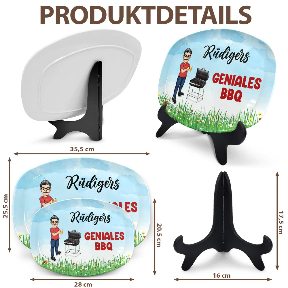Gift For Father, Grilling - Geniales BBQ Geschenk Für Männer - Personalisierte Platte