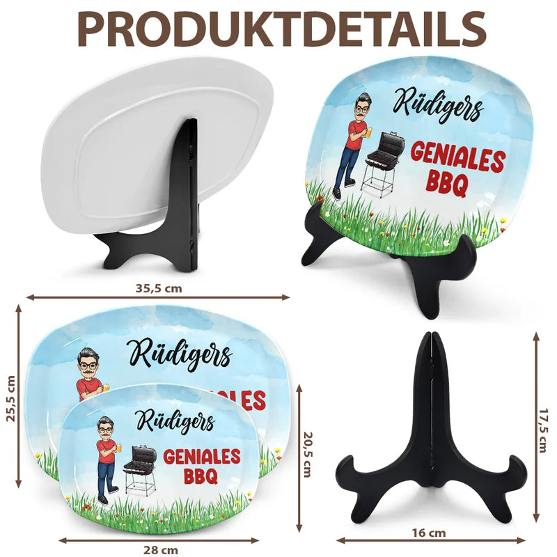 Gift For Father, Grilling - Geniales BBQ Geschenk Für Männer - Personalisierte Platte