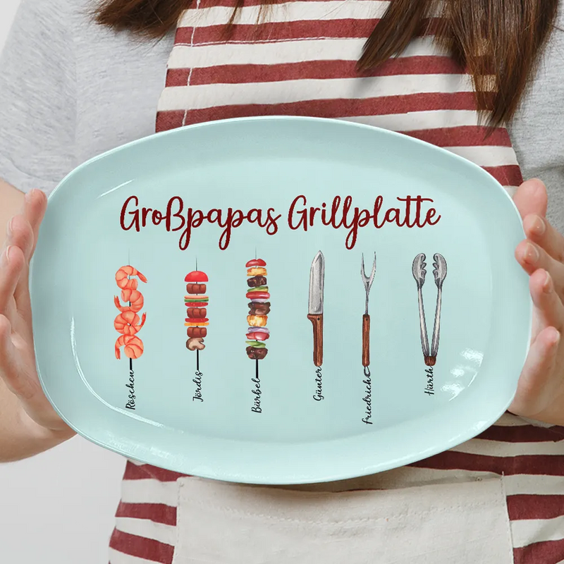 Gift For Father, Grilling - Papa Grillmeister - Personalisierte Platte