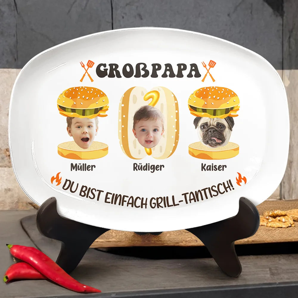 Gift For Father, Grilling, Photo - Eigenes Foto Du Bist Einfach Grill-tastisch - Personalisierte Platte