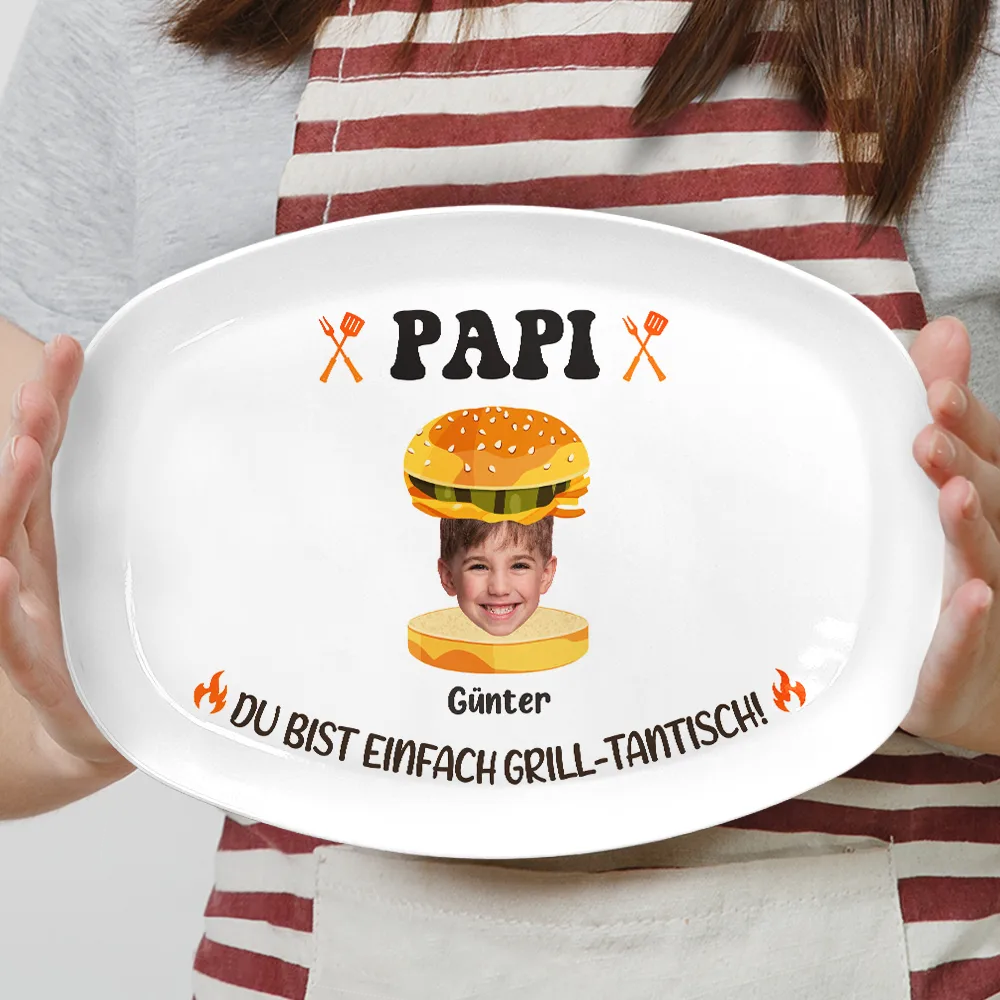 Gift For Father, Grilling, Photo - Eigenes Foto Du Bist Einfach Grill-tastisch - Personalisierte Platte