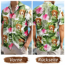 Custom Photo,Beach,German,Summer,Non-Eng,Dog Lovers,Pet Lovers,Playful,Cut-Face Photo,Icon - Eigenes Foto Lustige Gesichter Von Familie Und Haustieren - Personalisiertes Hawaiihemd