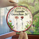 German,Summer,Non-Eng,Gift For Bestie,Sentimental,Icon - Geburtsblumen Ein Alter Freundin Gewachsen Ist - Personalisierter Buntglas-Fenster-Sonnenfänger Zum Aufhängen