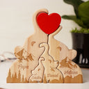 Elefantenfamilie - Liebevolles Geschenk Für Mama, Papa Und Familie - Personalisiertes Individuelles Form-Holzpuzzle