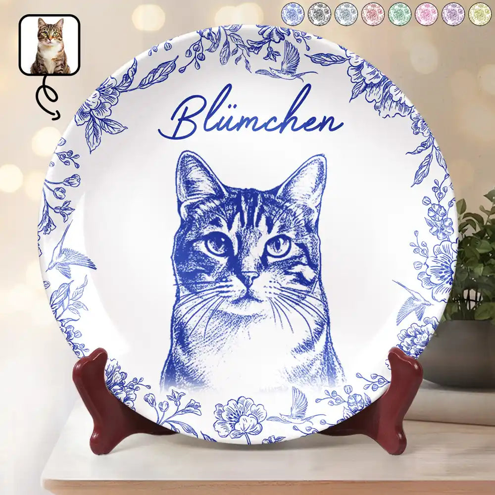 Eigenes Foto Als Bleistiftskizze Hund Und Katze Porträt - Personalisierter Keramik Teller