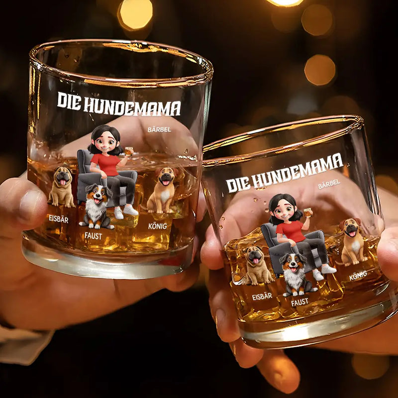 Dog Lovers,Dog Dad,Happy,Non-Eng - Der Hundepapa - Personalisiertes Whiskyglas