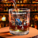 Dog Lovers,Dog Dad,Happy,Non-Eng - Der Hundepapa - Personalisiertes Whiskyglas