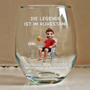 Gift For Yourself,Gift For Women,German,Summer,Non-Eng,Retirement,Humorous,Vector - Die Legende Ist Im Ruhestand Nicht Mehr Mein Problem - Personalisierte Weingläser Ohne Stiel