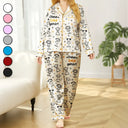 Gift For Wife,Gift For Yourself,Gift For Women,Gift For Mother,Gift For Grandma,Love - Diese Oma Mama Gehört Ihren Enkelkindern - Personalisiertes Satin-Pyjama-Set