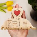Family,Gift For Wife,Gift For Women,Gift For Husband,Gift For Mother,Gift For Father,Gift For Grandparents,Gift For Grandpa,Gift For Grandma,Parents,Gift For Men - Dinosaurier-Familie - Liebevolles Geschenk Für Mama, Papa Und Familie - Personalisiertes Individuelles Form-Holzpuzzle
