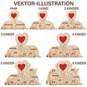 Family,Gift For Wife,Gift For Women,Gift For Husband,Gift For Mother,Gift For Father,Gift For Grandparents,Gift For Grandpa,Gift For Grandma,Parents,Gift For Men - Dinosaurier-Familie - Liebevolles Geschenk Für Mama, Papa Und Familie - Personalisiertes Individuelles Form-Holzpuzzle