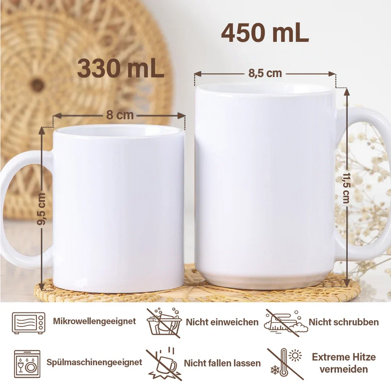 Gift For Father - Eigenes Foto Bester Papa Opa Der Welt Mit 3D-Puffy-Effekt - Personalisierte Weiße Tasse Mit Rundumdruck