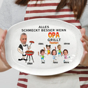Grilling, Gift For Father, Gift For Men, Happy, Non-Eng - Eigenes Foto Alles Schmeckt Besser Wenn Papa Grillt - Personalisierte Platte